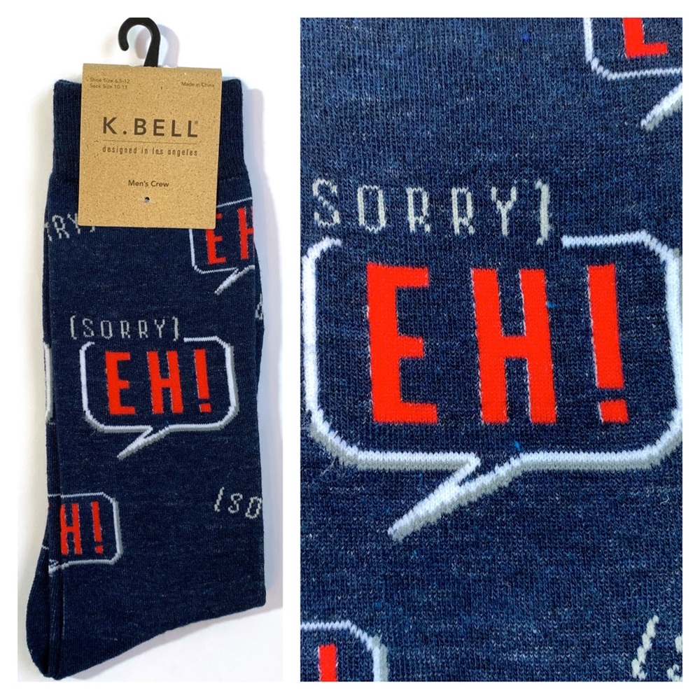 Sorry EH! K. Bell men’s crew socks - Picture 1 of 5